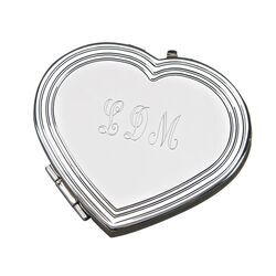 Engraved Silhouette Heart Compact